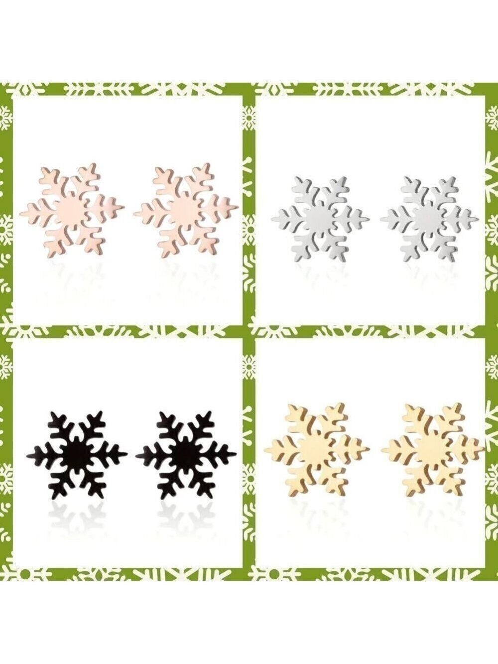 Snowflake Stainless Steel Stud Small Earrings 1 pair choose color #1147